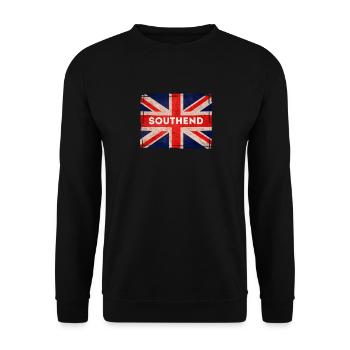 Southend Flag Essex Né Et Élevé Vacances À La Mer - Sweat-shirt Unisexe - noir - Devant - Alina (178cm) & Michal (187cm)