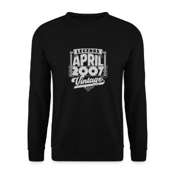 Vintage Gift Anniversary April 2007, April 2007 - Unisex Sweatshirt - black - Front - Alina (178cm) & Michal (187cm)