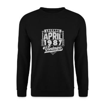 Vintage Gift Anniversary April 1987, April 1987 - Unisex Sweatshirt - black - Front - Alina (178cm) & Michal (187cm)