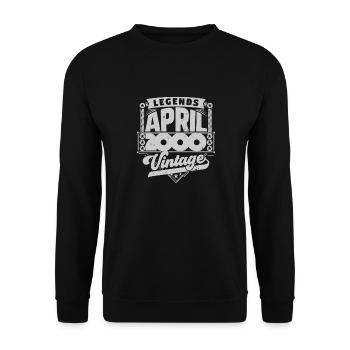 Vintage Gift Birthday April 2000, April 2000 - Unisex Sweatshirt - black - Front - Alina (178cm) & Michal (187cm)
