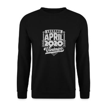 Vintage-Geburtstagsgeschenk April 2020, April 2020 - Unisex Pullover - Schwarz - Vorne - Alina (178cm) & Michal (187cm)