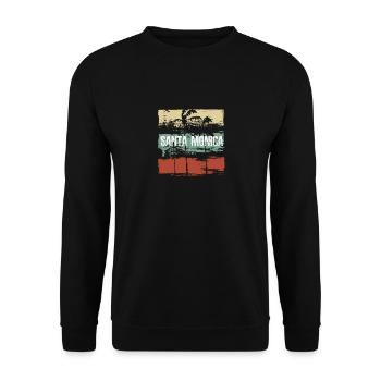 Santa Monica, Kalifornien Künstlerischer Urlaub - Unisex Pullover - Schwarz - Vorne - Alina (178cm) & Michal (187cm)