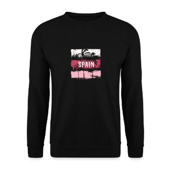 Spain Vacation Souvenir Abstract Artistic - Unisex Sweatshirt - black - Front - Alina (178cm) & Michal (187cm)