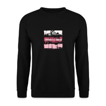 Trinidad und Tobago Urlaub Souvenir Zusammenfassung - Unisex Pullover - Schwarz - Vorne - Alina (178cm) & Michal (187cm)