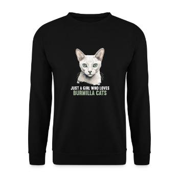 Burmilla Chaton Burmilla Chat - Sweat-shirt Unisexe - noir - Devant - Alina (178cm) & Michal (187cm)