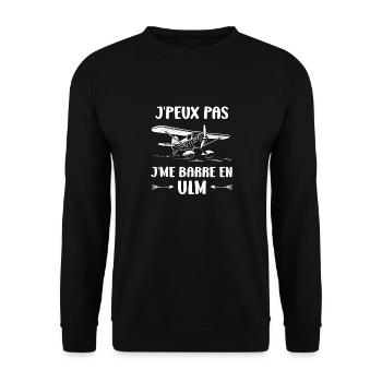 Avion Humour ulm - Sweat-shirt Unisexe - noir - Devant - Alina (178cm) & Michal (187cm)