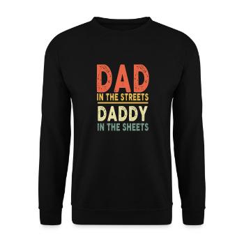 Papa Dans La Rue Papa Dans Les Draps Fête Des Pères - Sweat-shirt Unisexe - noir - Devant - Alina (178cm) & Michal (187cm)