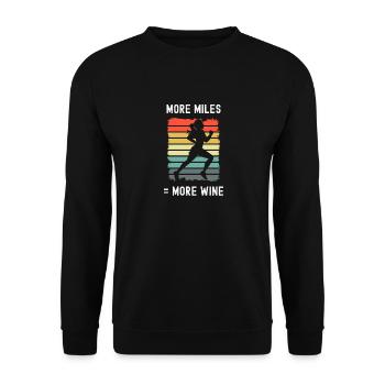 Female Long Runner More Miles Equals More Wine - Unisex Sweatshirt - black - Front - Alina (178cm) & Michal (187cm)