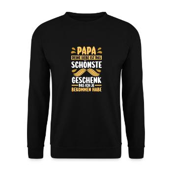 Papa Fête des pères Papa - Sweat-shirt Unisexe - noir - Devant - Alina (178cm) & Michal (187cm)