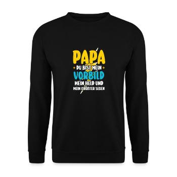 Papa Fête des pères Papa - Sweat-shirt Unisexe - noir - Devant - Alina (178cm) & Michal (187cm)