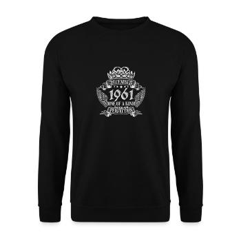 One of a Kind December 1961 Birthday - Unisex Sweatshirt - black - Front - Alina (178cm) & Michal (187cm)
