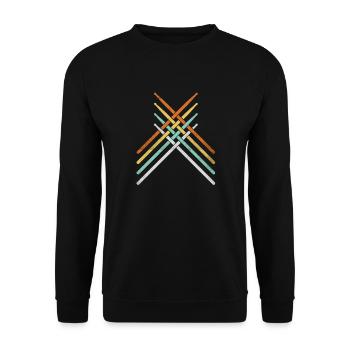 Retro Vintage Drummer TShirt 70s 80s Distressed - Unisex Sweatshirt - black - Front - Alina (178cm) & Michal (187cm)