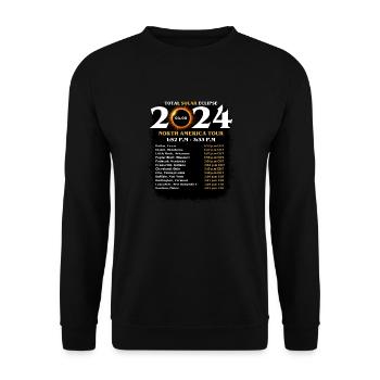Éclipse Totale de Soleil Totalité : 8 avril 2024 Nord - Sweat-shirt Unisexe - noir - Devant - Alina (178cm) & Michal (187cm)