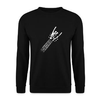 Rock & Roll Halloween Skeleton Hand - Rock On - Unisex Sweatshirt - black - Front - Alina (178cm) & Michal (187cm)