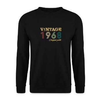 Vintage 1968 Original Parts Year Of Birth Birthday - Unisex Sweatshirt - black - Front - Alina (178cm) & Michal (187cm)