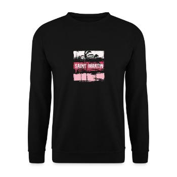 Saint Martin Vacation Souvenir Abstract Artistic - Unisex Sweatshirt - black - Front - Alina (178cm) & Michal (187cm)