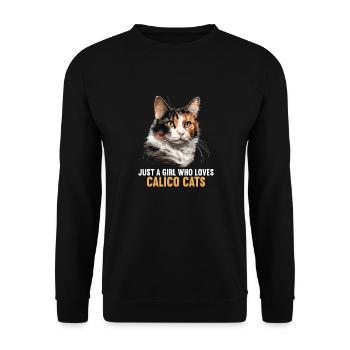Calico Cat Lucky Cat - Unisex Sweatshirt - black - Front - Alina (178cm) & Michal (187cm)