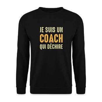 Je suis un coach qui déchire entraineur coach - Sweat-shirt Unisexe - noir - Devant - Alina (178cm) & Michal (187cm)