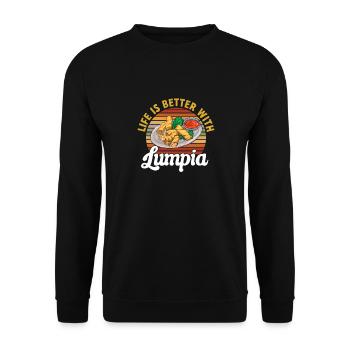 Lumpia Filipino Food Philippines - Unisex Sweatshirt - black - Front - Alina (178cm) & Michal (187cm)
