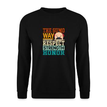 The Sumo Way Respect Strength Honor - Unisex Sweatshirt - black - Front - Alina (178cm) & Michal (187cm)