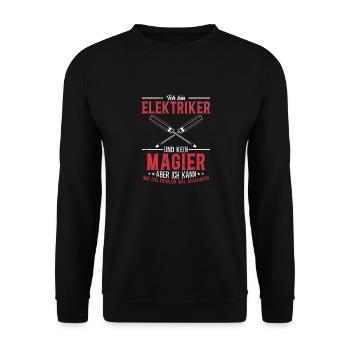 Electrician More than just spark magic - Unisex Sweatshirt - black - Front - Alina (178cm) & Michal (187cm)