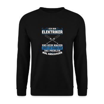 Electrician More than just spark magic - Unisex Sweatshirt - black - Front - Alina (178cm) & Michal (187cm)