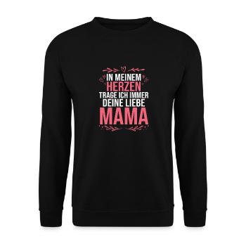 Mother's Day Mom - Unisex Sweatshirt - black - Front - Alina (178cm) & Michal (187cm)
