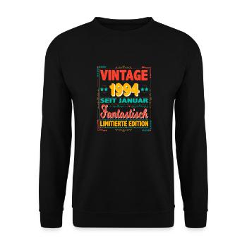 Januar 1994 Vintage Fantastisch 30 Jahren Mann - Unisex Pullover - Schwarz - Vorne - Alina (178cm) & Michal (187cm)