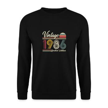 40 Ans 1986 Vintage Rétro Cadeau D'anniversaire - Sweat-shirt Unisexe - noir - Devant - Alina (178cm) & Michal (187cm)