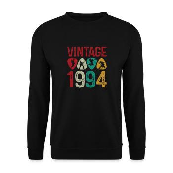 Vintage 1994 Guitar Pick joueur de guitare - Sweat-shirt Unisexe - noir - Devant - Alina (178cm) & Michal (187cm)