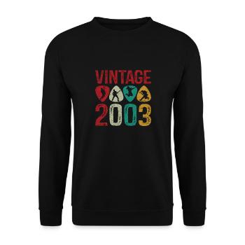 Vintage 1984 Guitar Pick joueur de guitare - Sweat-shirt Unisexe - noir - Devant - Alina (178cm) & Michal (187cm)