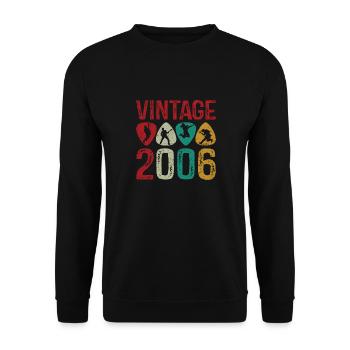 Vintage 2006 Guitar Pick Guitar Player - Unisex Sweatshirt - black - Front - Alina (178cm) & Michal (187cm)