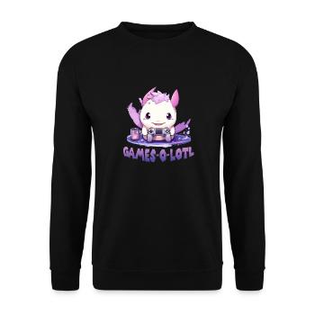 Axolotl tailed amphibian T Zocker Axolotl Kawaii - Unisex Sweatshirt - black - Front - Alina (178cm) & Michal (187cm)