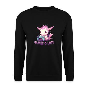 Gamer Axolotl Anime Axolotl T for gaming fans - Unisex Sweatshirt - black - Front - Alina (178cm) & Michal (187cm)