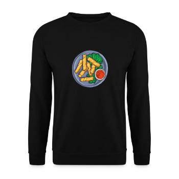 Lumpia Filipino Food Philippines - Unisex Sweatshirt - black - Front - Alina (178cm) & Michal (187cm)