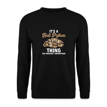 Ball Python Schlange Königspython - Unisex Pullover - Schwarz - Vorne - Alina (178cm) & Michal (187cm)