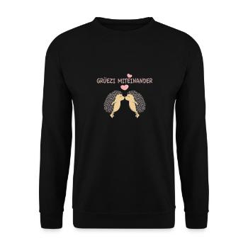 Grüezi Mitenand, Suisse Grüezi Mitenand - Sweat-shirt Unisexe - noir - Devant - Alina (178cm) & Michal (187cm)