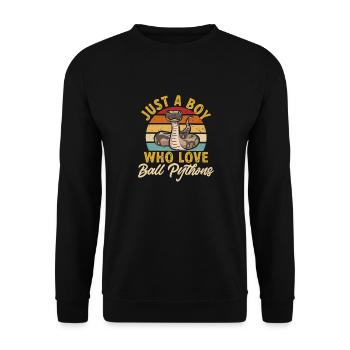 Ball Python Schlange Königspython - Unisex Pullover - Schwarz - Vorne - Alina (178cm) & Michal (187cm)