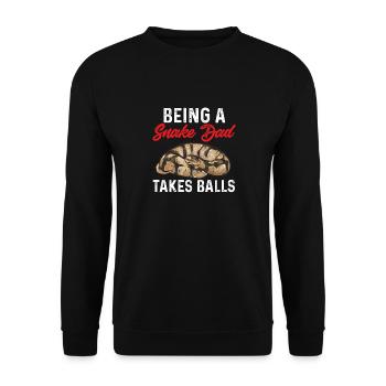 Ball Python Snake King Python - Unisex Sweatshirt - black - Front - Alina (178cm) & Michal (187cm)