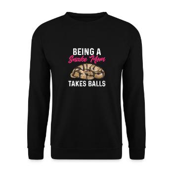 Ball Python Schlange Königspython - Unisex Pullover - Schwarz - Vorne - Alina (178cm) & Michal (187cm)