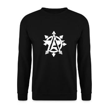 Mystischer Kompass Mit Sternenmuster - Unisex Pullover - Schwarz - Vorne - Alina (178cm) & Michal (187cm)
