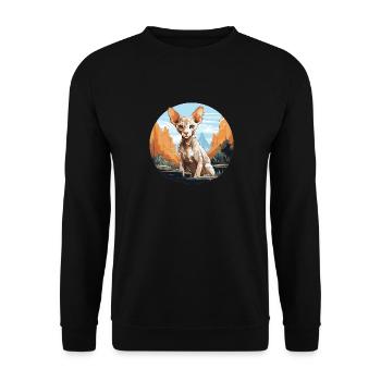 Cornish Rex Kätzchen Cornish Rex Katze - Unisex Pullover - Schwarz - Vorne - Alina (178cm) & Michal (187cm)