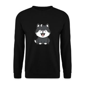 wolf - Unisex Sweatshirt - black - Front - Alina (178cm) & Michal (187cm)