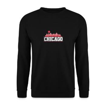 Chicago, Illinois City in the USA - Unisex Sweatshirt - black - Front - Alina (178cm) & Michal (187cm)