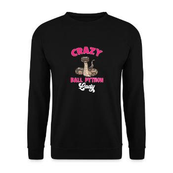 Ball Python Schlange Königspython - Unisex Pullover - Schwarz - Vorne - Alina (178cm) & Michal (187cm)