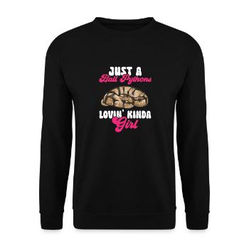 Ball Python Schlange Königspython - Unisex Pullover - Schwarz - Vorne - Alina (178cm) & Michal (187cm)
