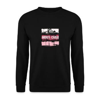 Monte Carlo Vacances Souvenir Abstrait Artistique - Sweat-shirt Unisexe - noir - Devant - Alina (178cm) & Michal (187cm)