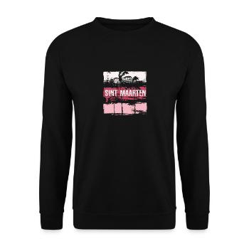 Sint Maarten Vacances Souvenir Abstrait Artistique - Sweat-shirt Unisexe - noir - Devant - Alina (178cm) & Michal (187cm)
