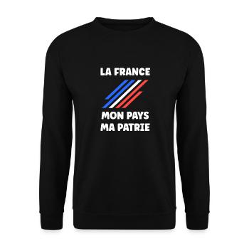 Patriot France My Country My Fatherland - Unisex Sweatshirt - black - Front - Alina (178cm) & Michal (187cm)