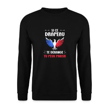 drapeau france patriote - Sweat-shirt Unisexe - noir - Devant - Alina (178cm) & Michal (187cm)